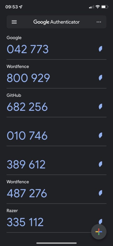 Aplicación Google Authenticator para verificación en dos pasos